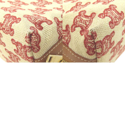 Céline Triomphe, Beige, Canvas, shoulder