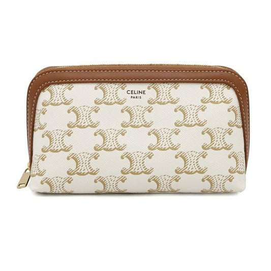 Céline Triomphe, Brown, Canvas, clutch