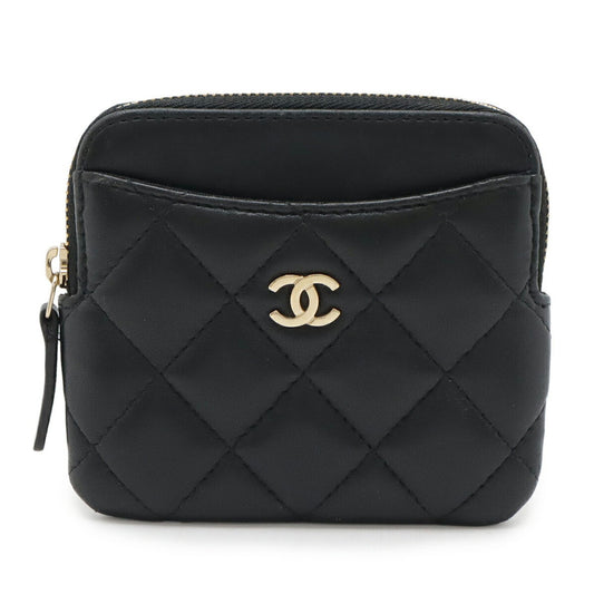 Chanel Coco Mark, Black, Leather, wallet