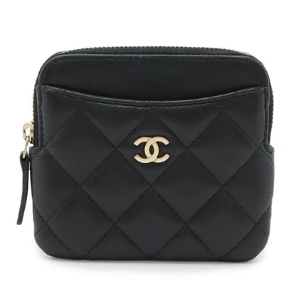 Chanel Coco Mark, Black, Leather, wallet