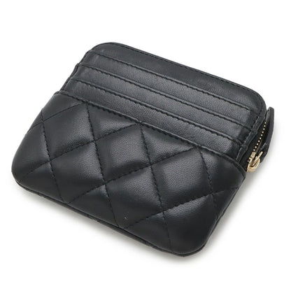 Chanel Coco Mark, Black, Leather, wallet