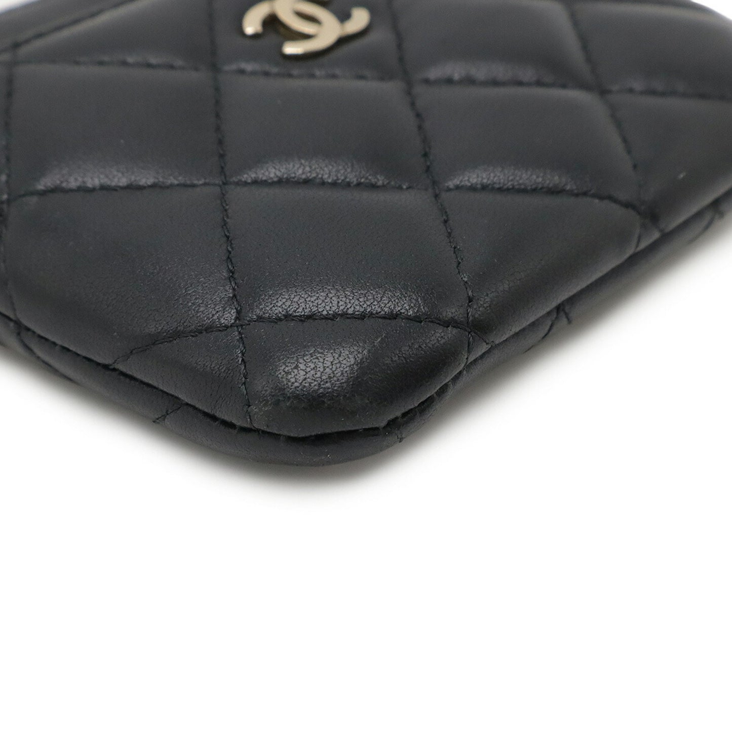 Chanel Coco Mark, Black, Leather, wallet