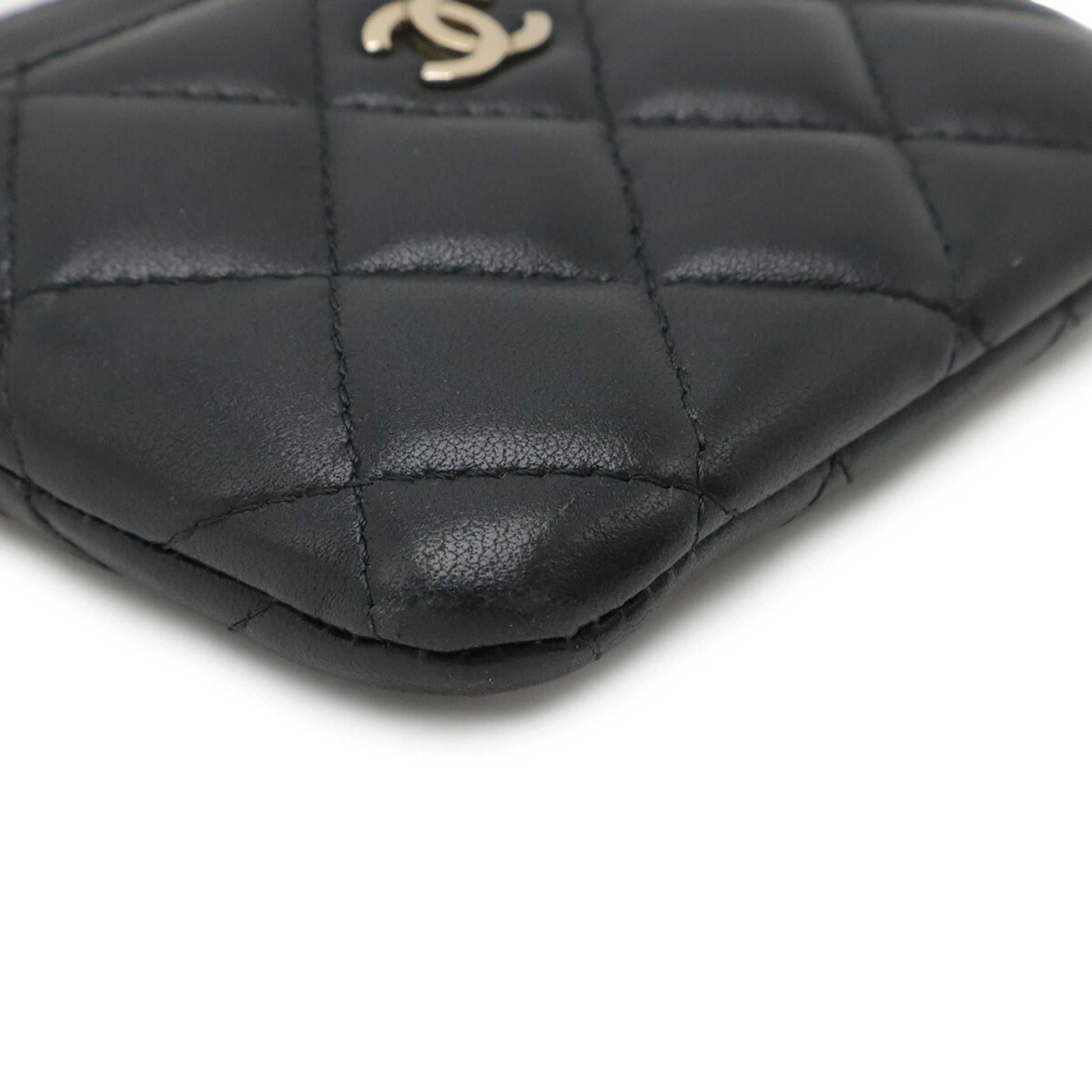 Chanel Coco Mark, Black, Leather, wallet