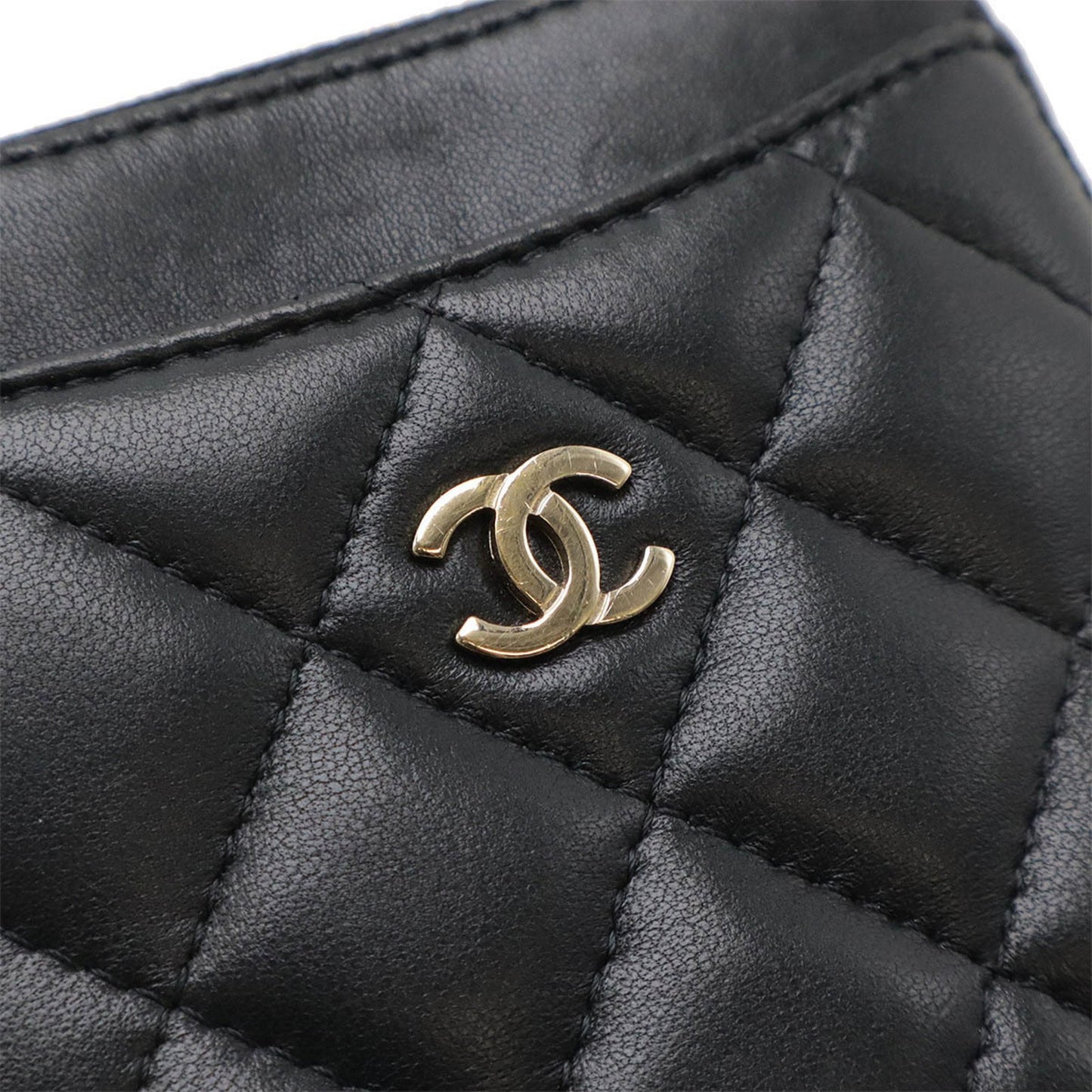 Chanel Coco Mark, Black, Leather, wallet