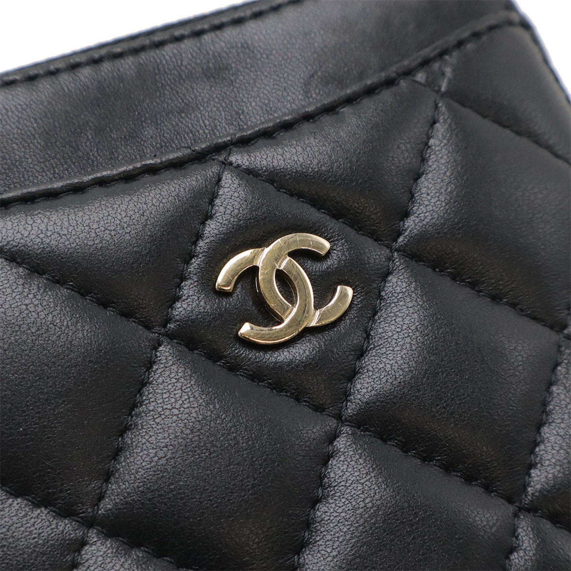 Chanel Coco Mark, Black, Leather, wallet