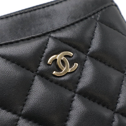 Chanel Coco Mark, Black, Leather, wallet