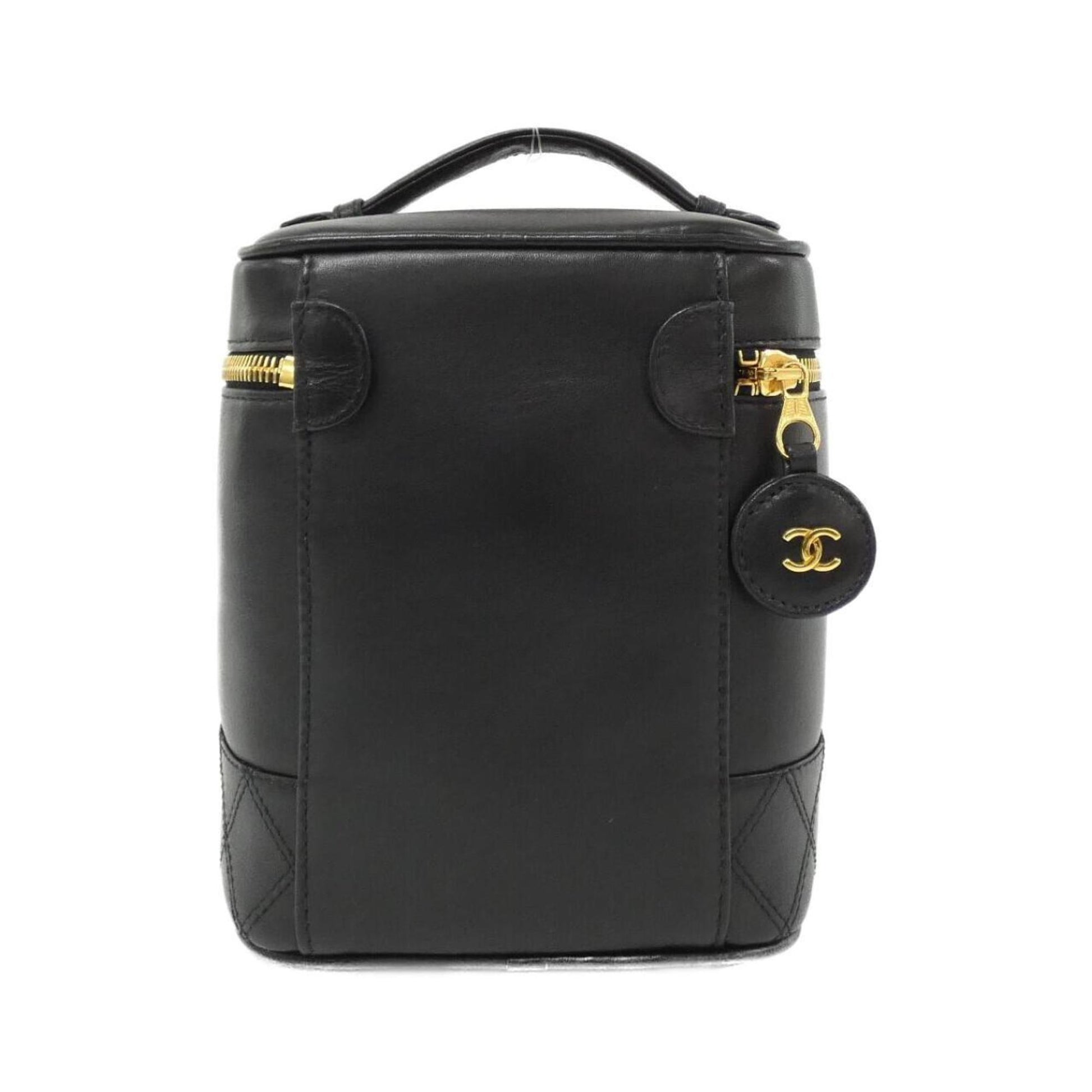 Chanel Vanity, Black, Leather, clutch