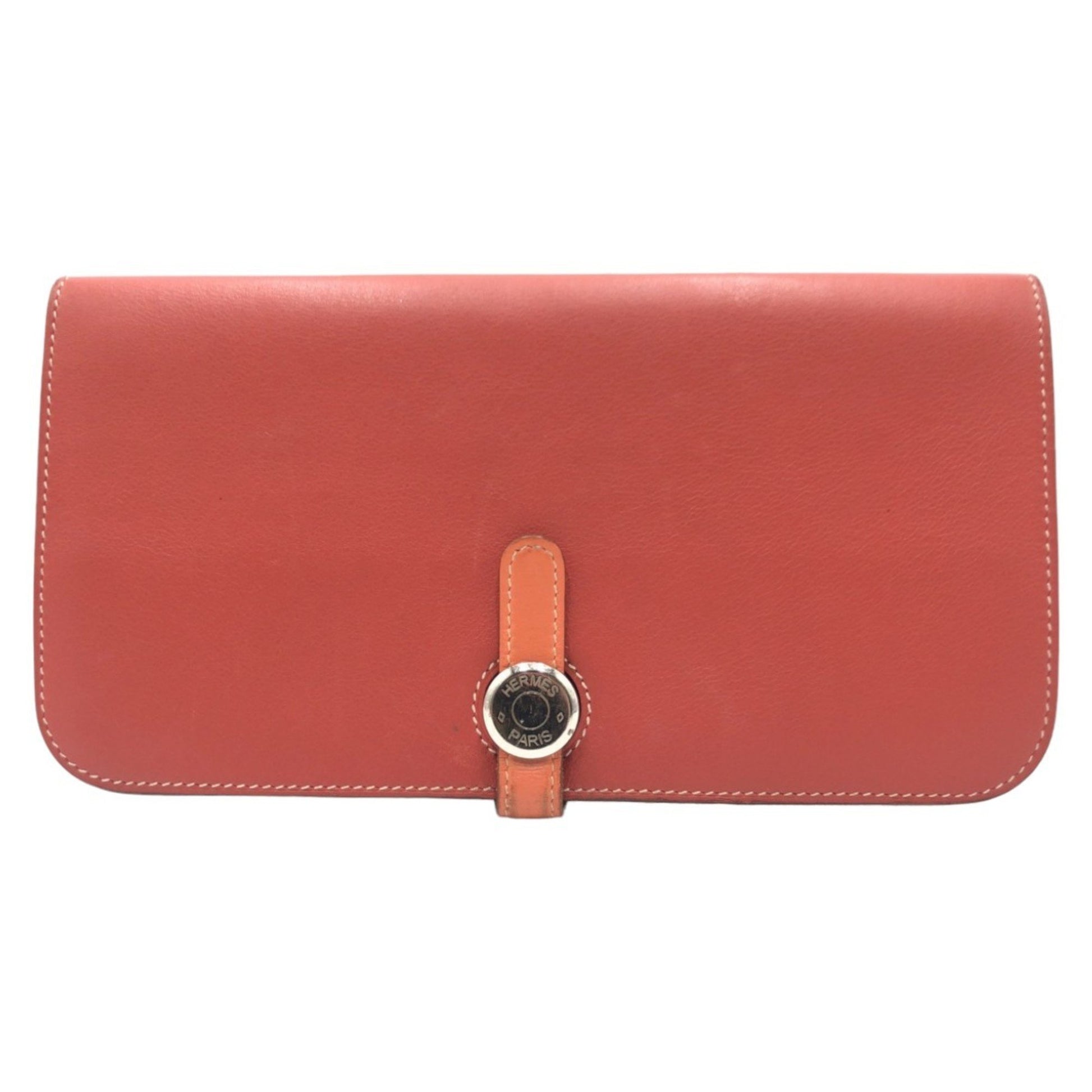 Hermès Dogon, Red, Leather, wallet