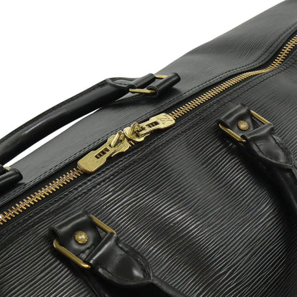 Louis Vuitton Keepall 60, Black, Leather, travel