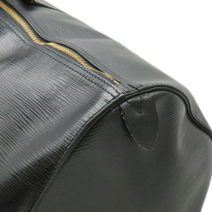 Louis Vuitton Keepall 60, Black, Leather, travel