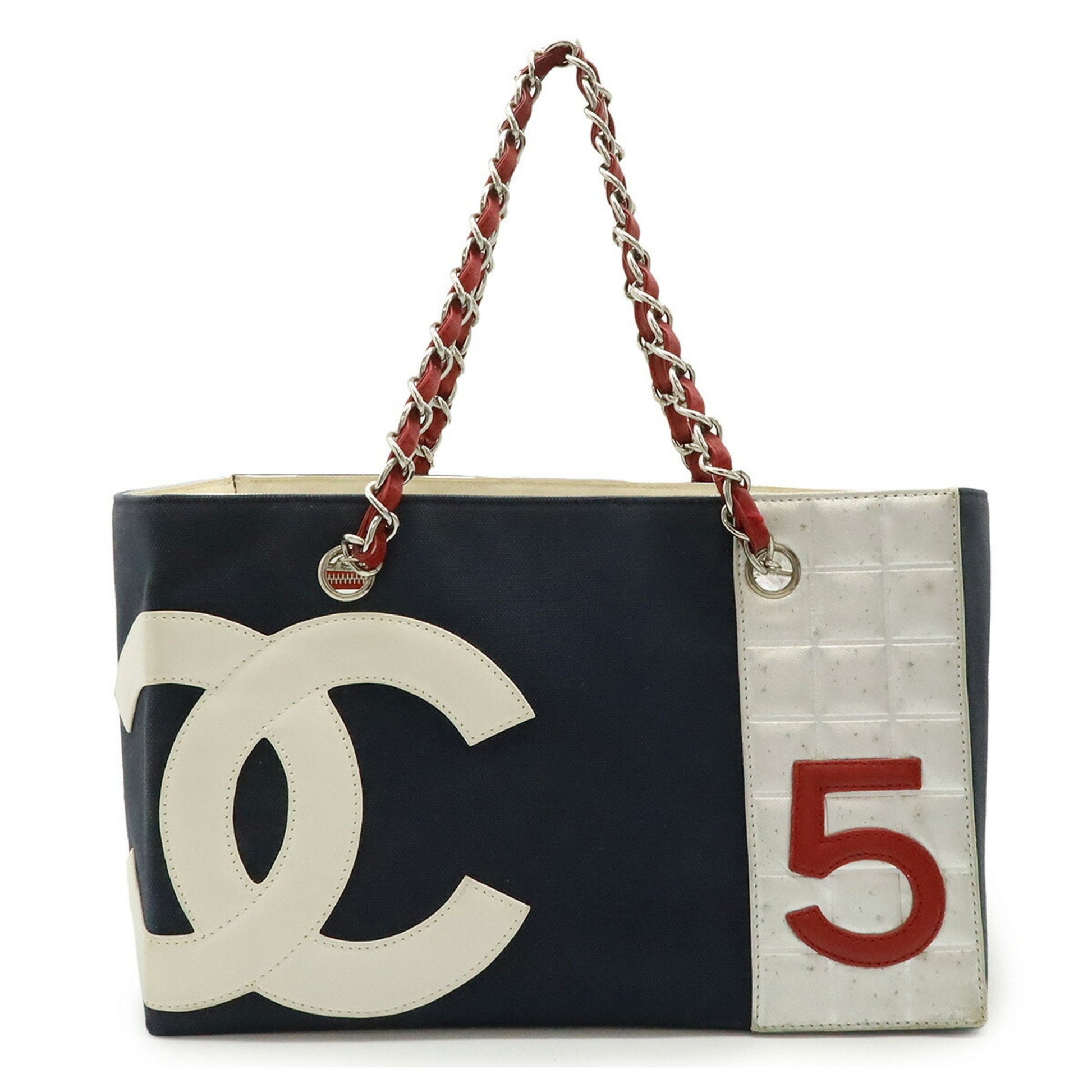 Chanel Numero 5, Navy, Canvas, tote