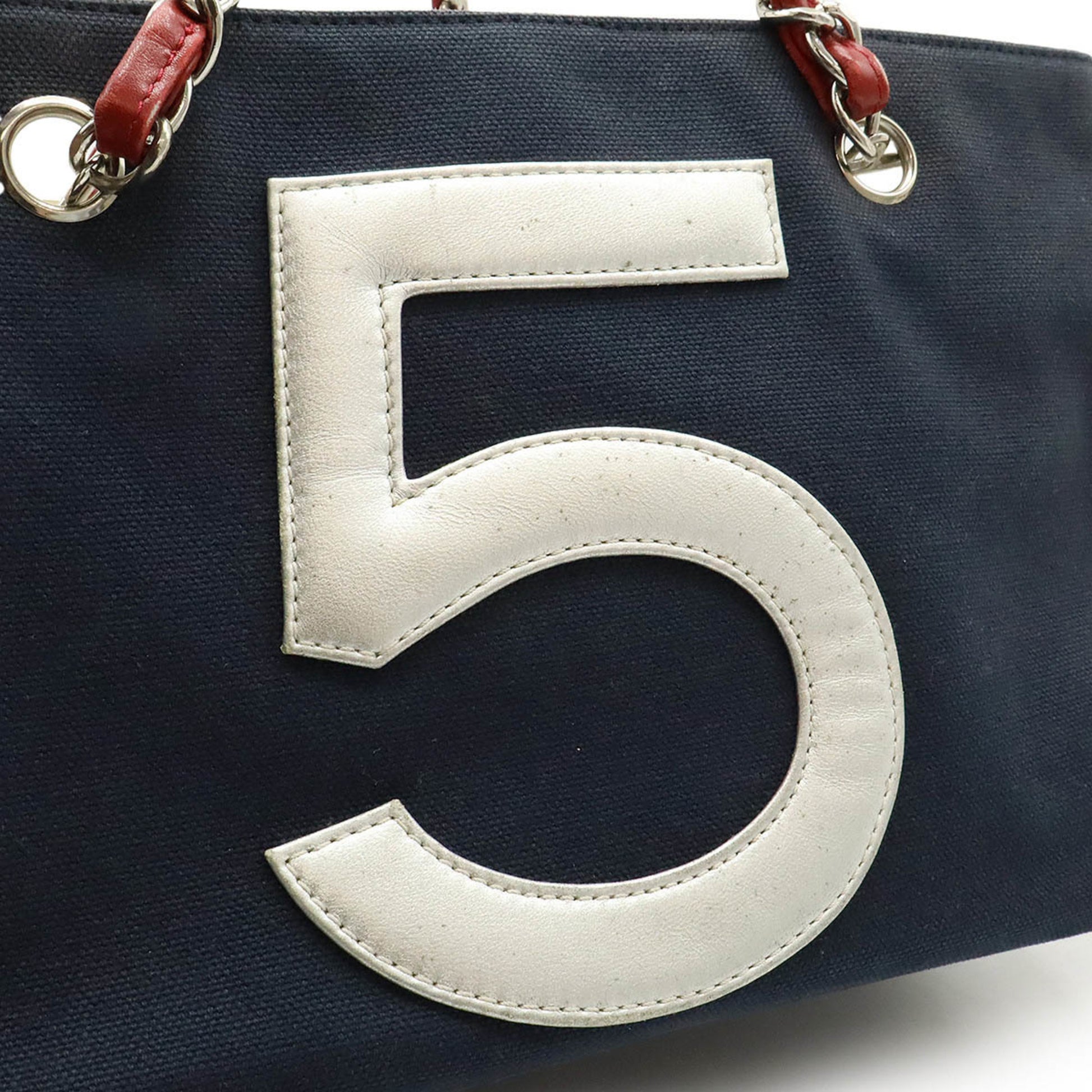 Chanel Numero 5, Navy, Canvas, tote