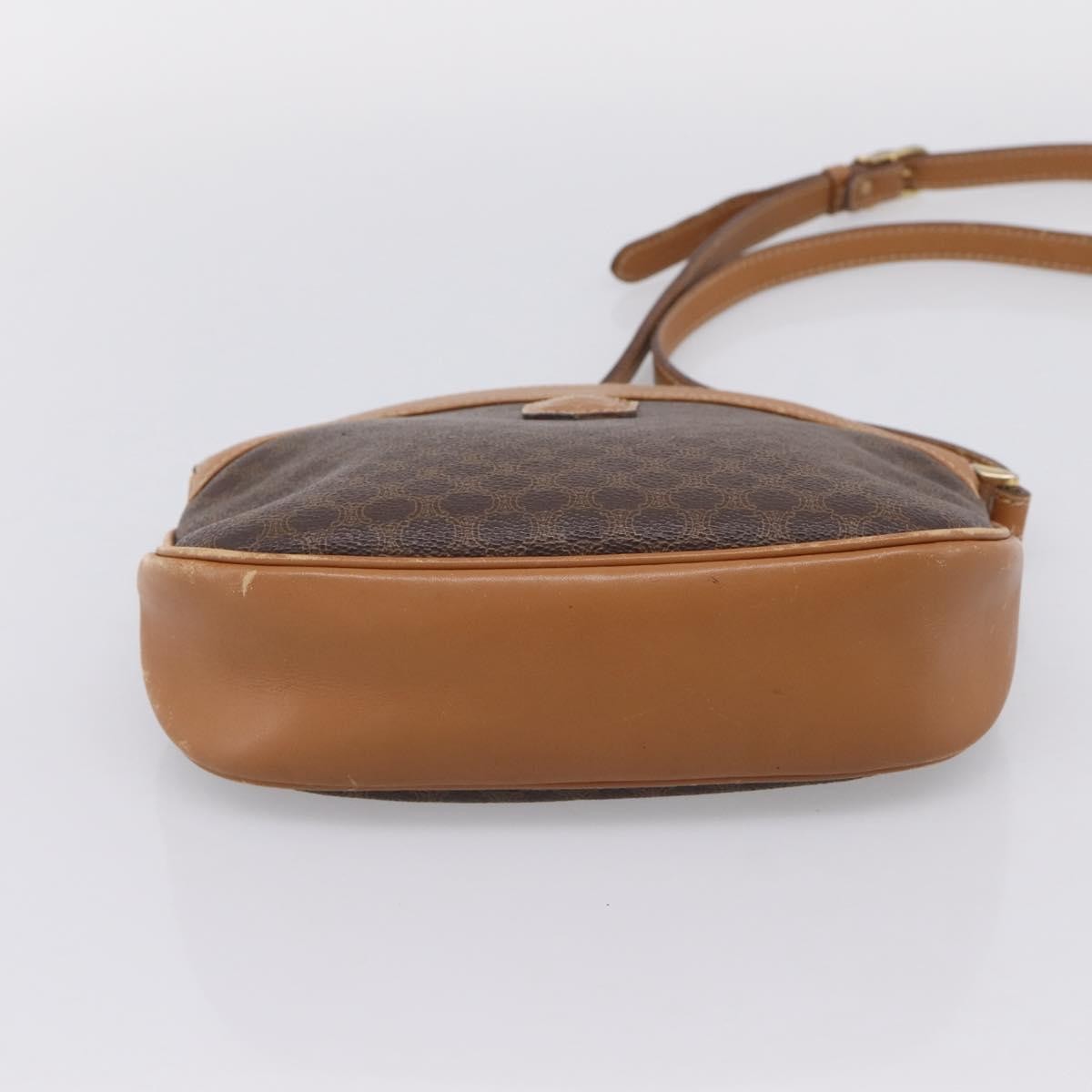 Celine Macadam Shoulder Canvas, Brown, Canvas, Crossbody Bag
