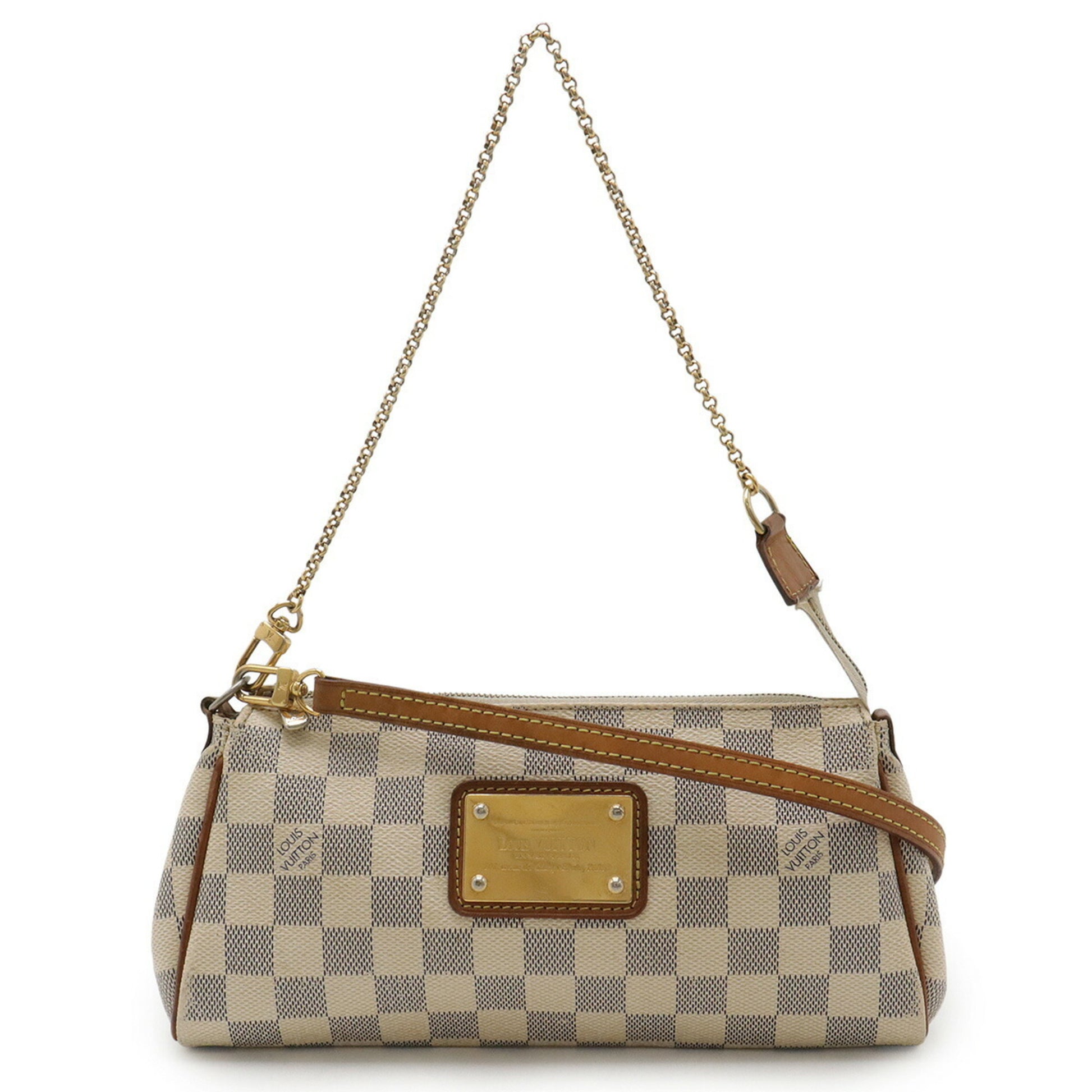 Louis Vuitton Eva, White, Canvas, shoulder