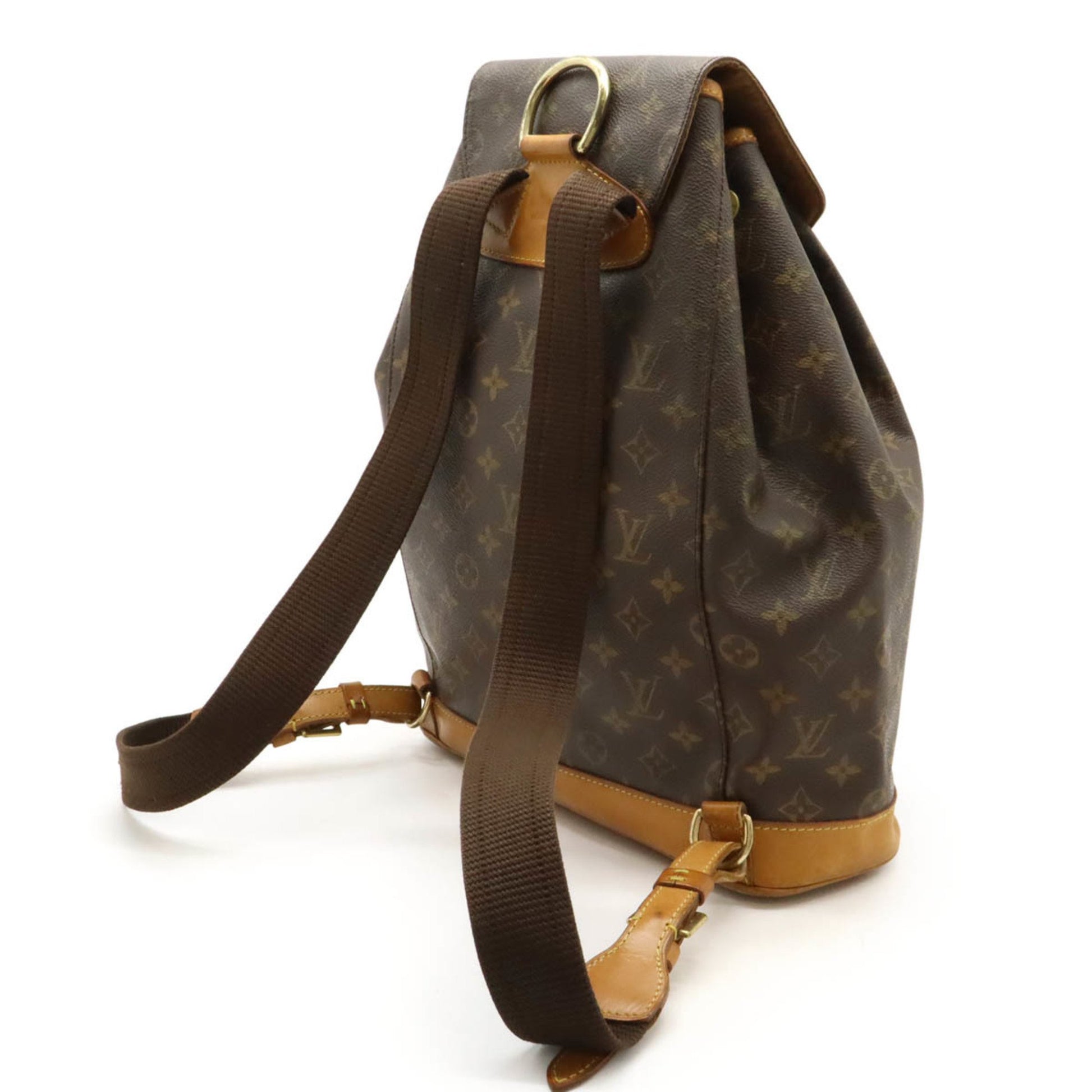 Louis Vuitton Montsouris GM, Brown, Canvas, backpack