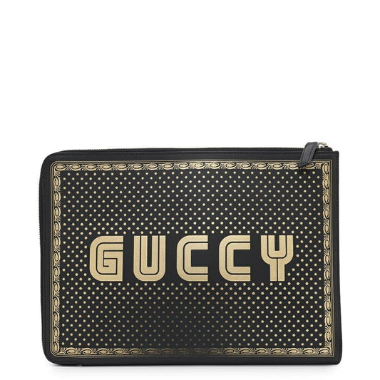 Gucci, Black, Leather, clutch