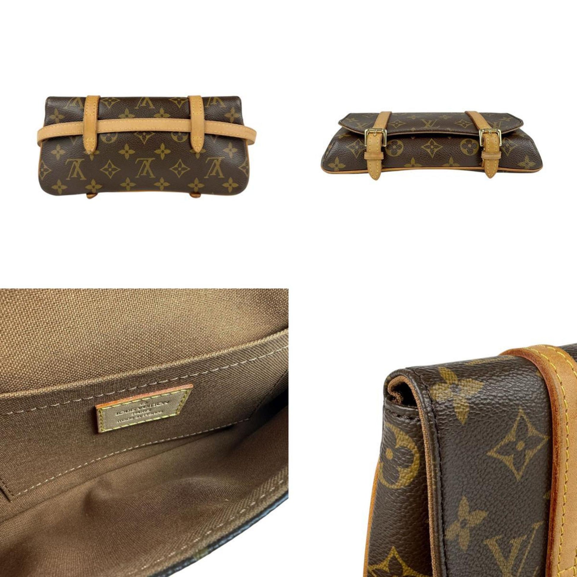 Louis Vuitton Marelle, Brown, Canvas, shoulder
