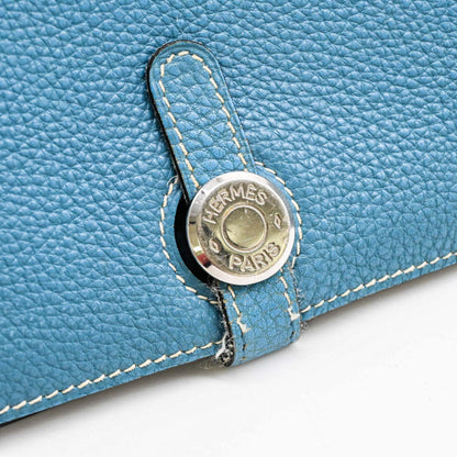 Hermès Dogon, Blue, Leather, wallet