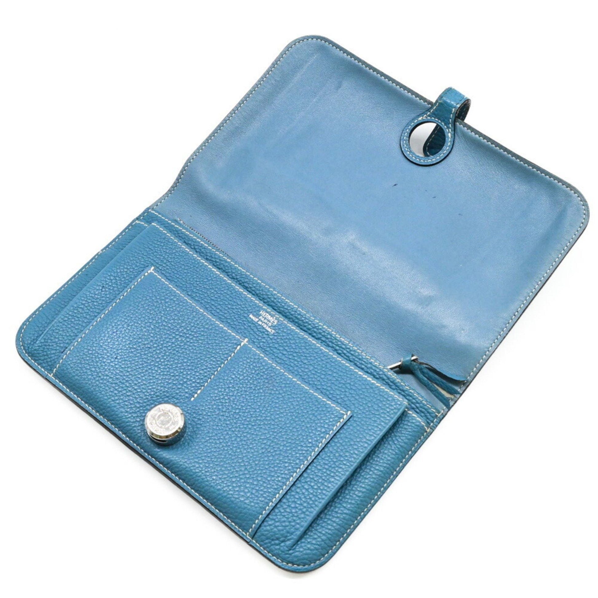 Hermès Dogon, Blue, Leather, wallet