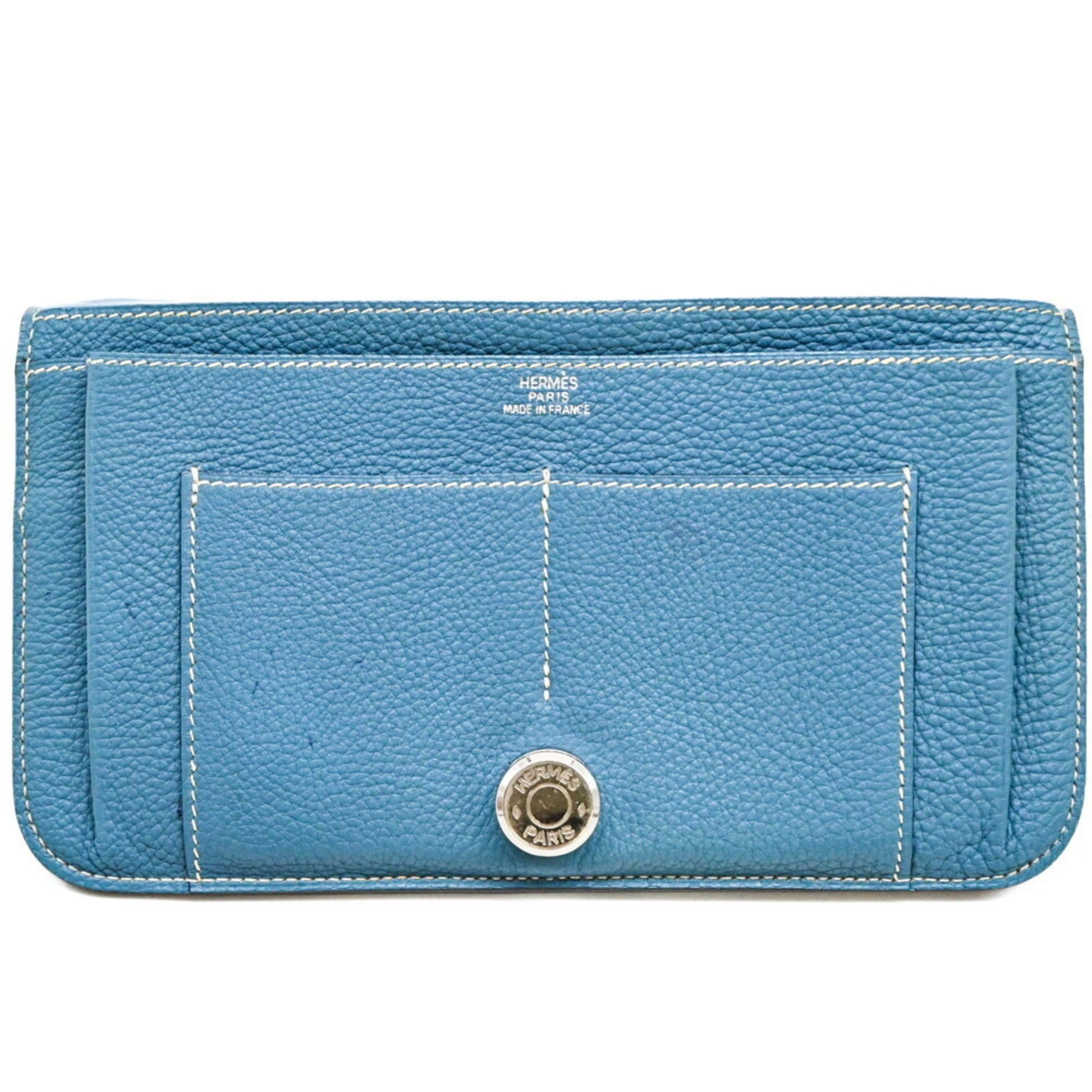 Hermès Dogon, Blue, Leather, wallet