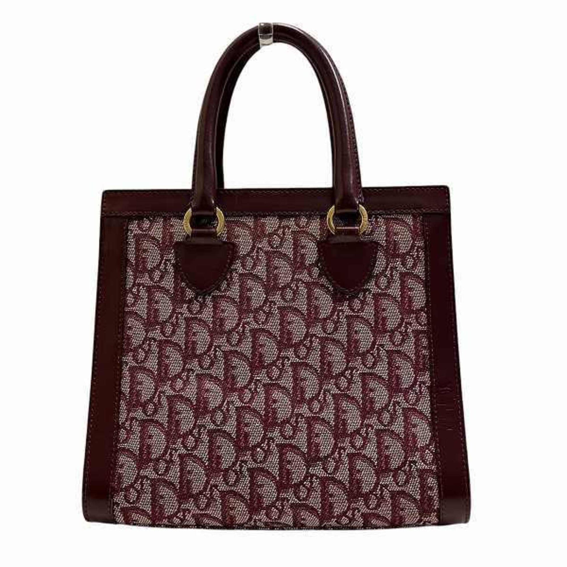 Dior Trotter, Burgundy, Canvas, handbag