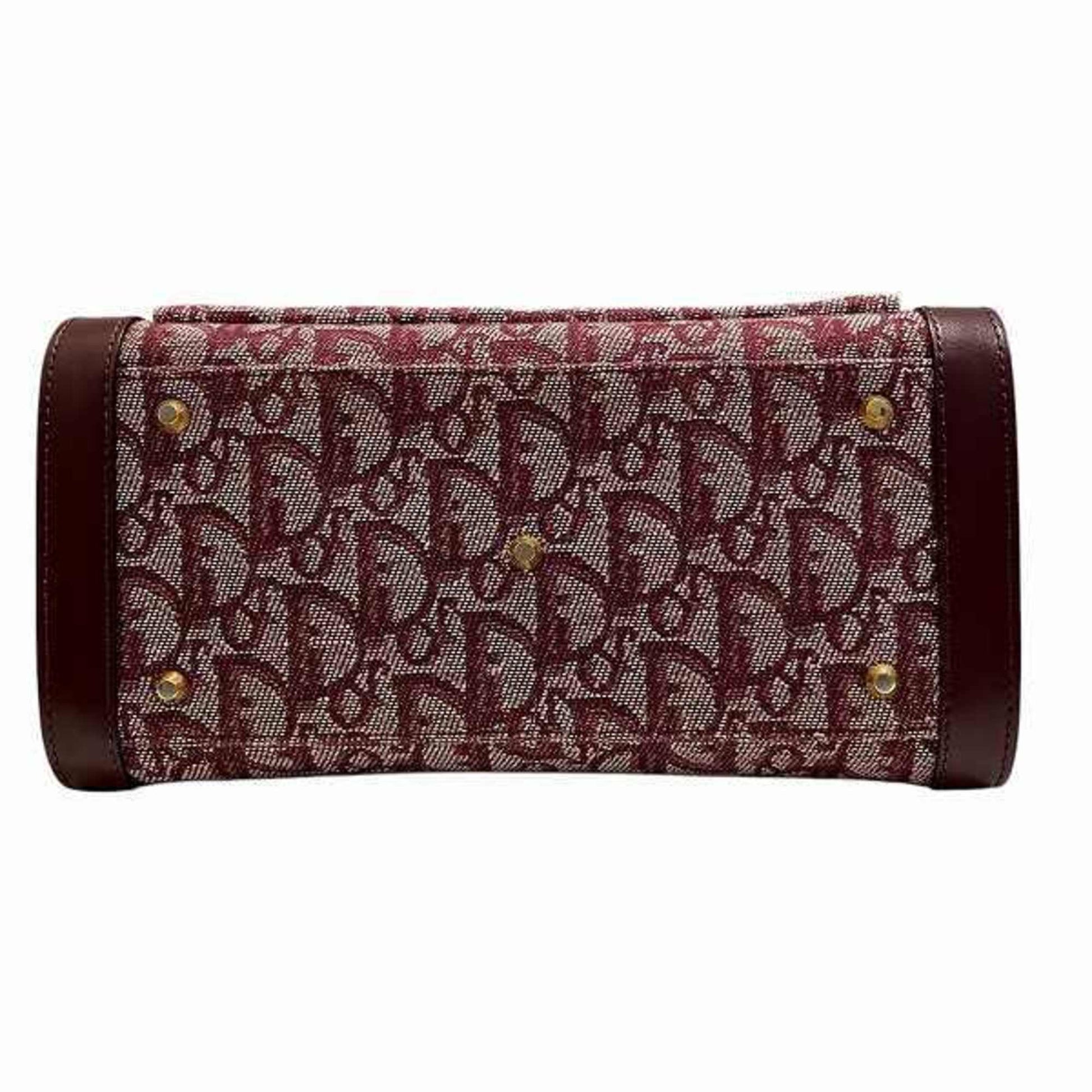 Dior Trotter, Burgundy, Canvas, handbag
