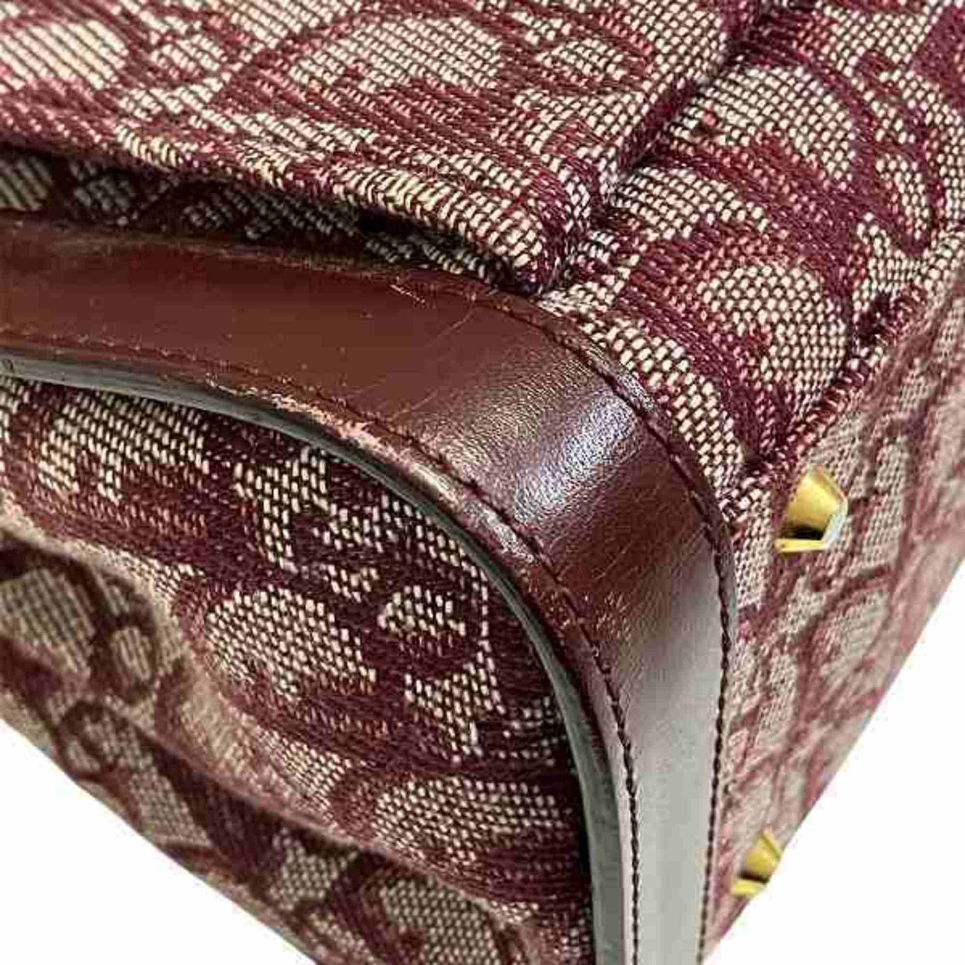 Dior Trotter, Burgundy, Canvas, handbag