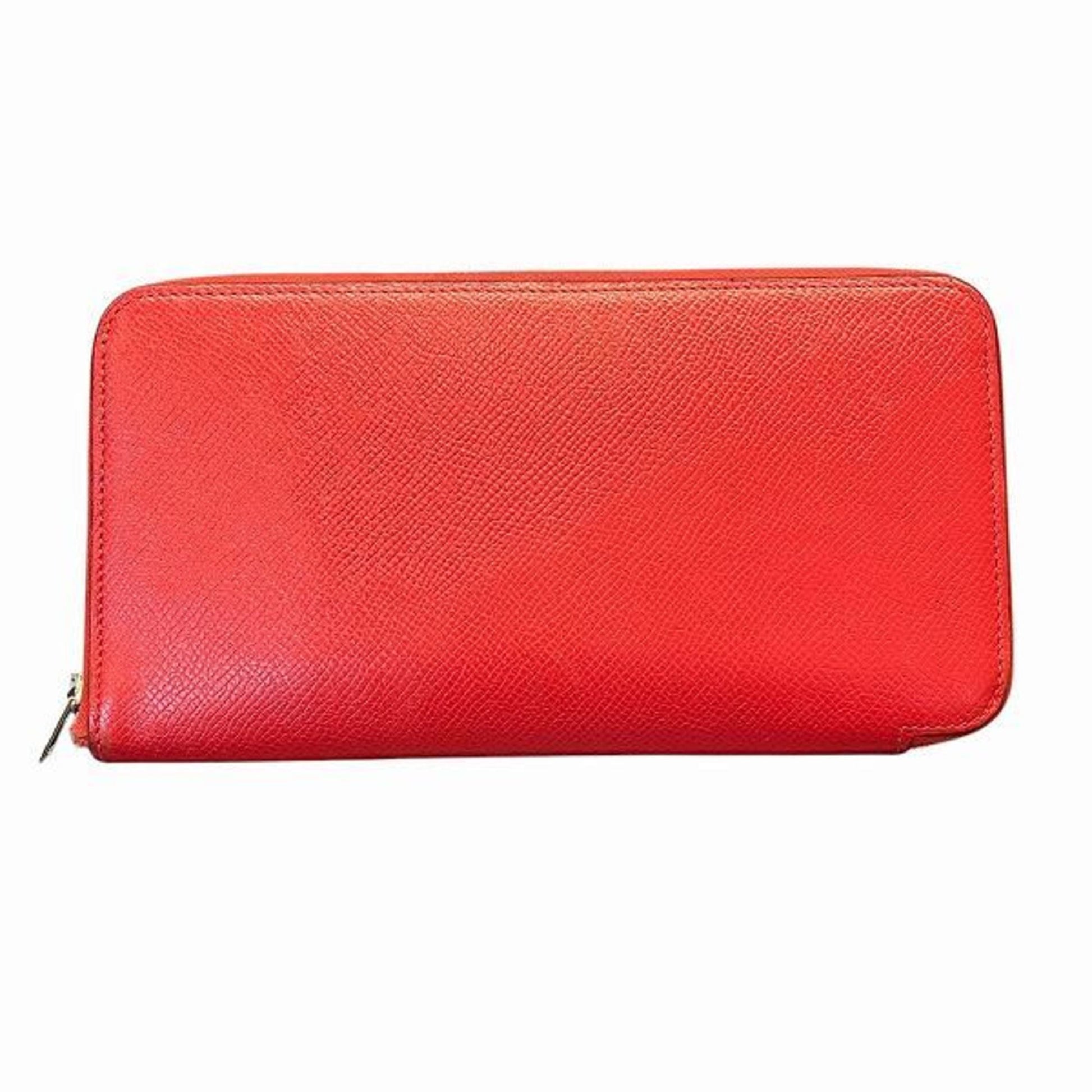 Hermès Azap, Red, Leather, wallet
