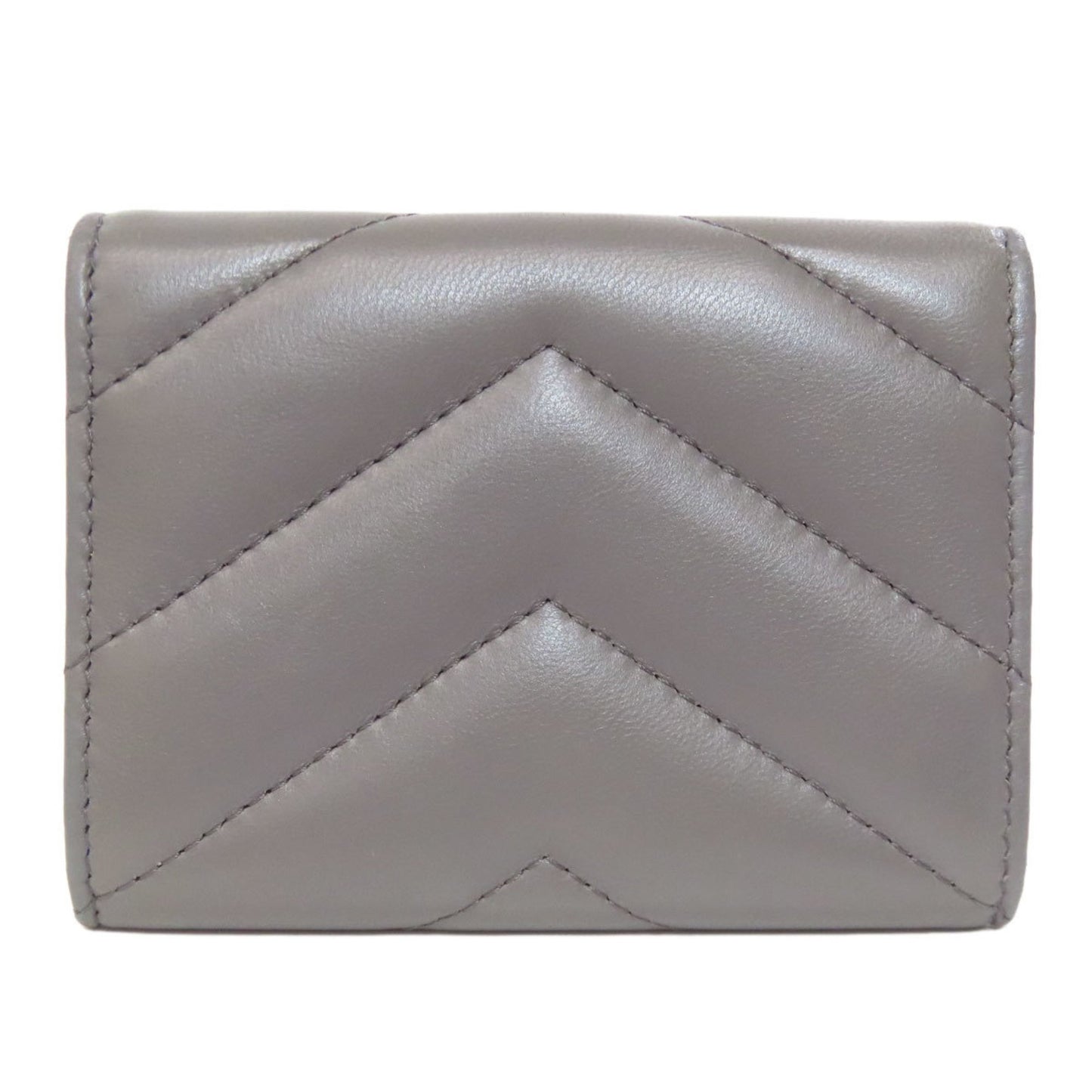 Chanel V-Stich, Grey, Leather, wallet