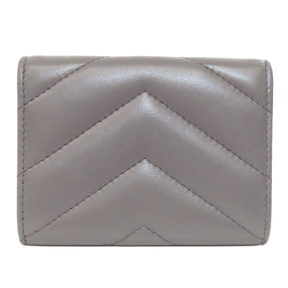 Chanel V-Stich, Grey, Leather, wallet