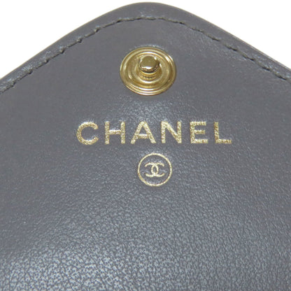 Chanel V-Stich, Grey, Leather, wallet