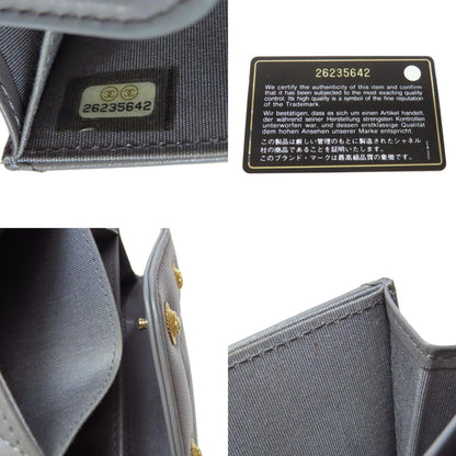 Chanel V-Stich, Grey, Leather, wallet
