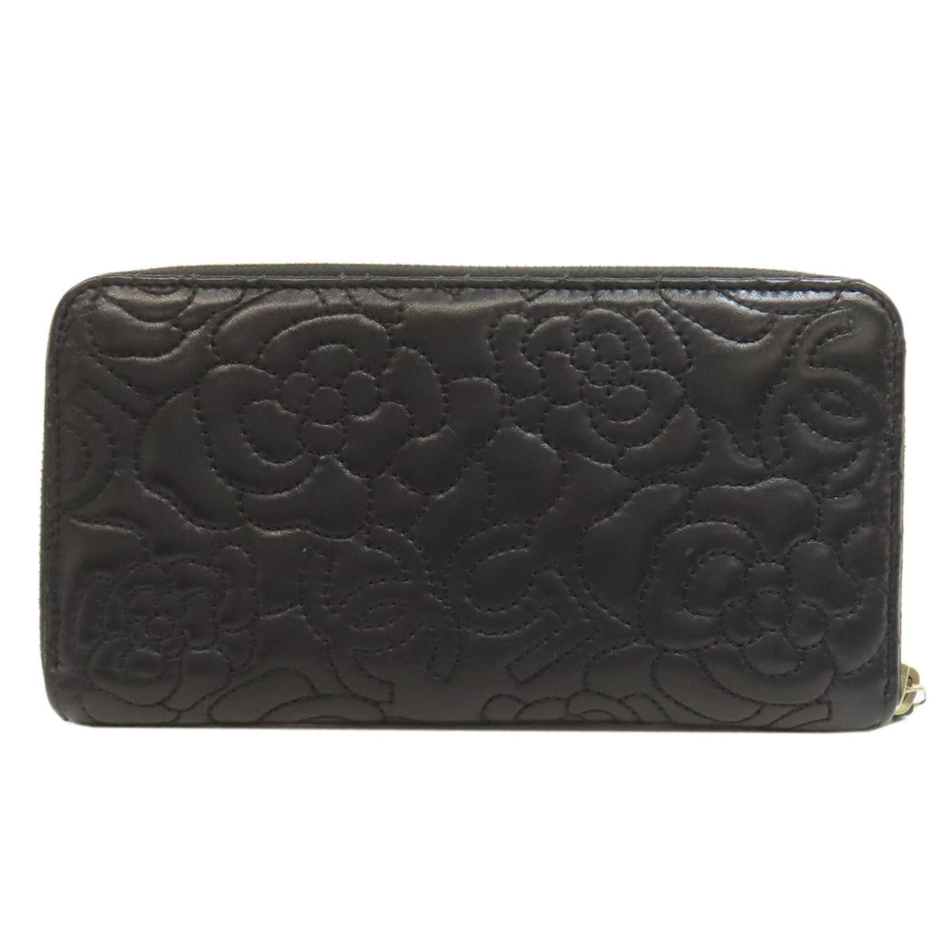 Chanel Camellia, Black, Leather, wallet