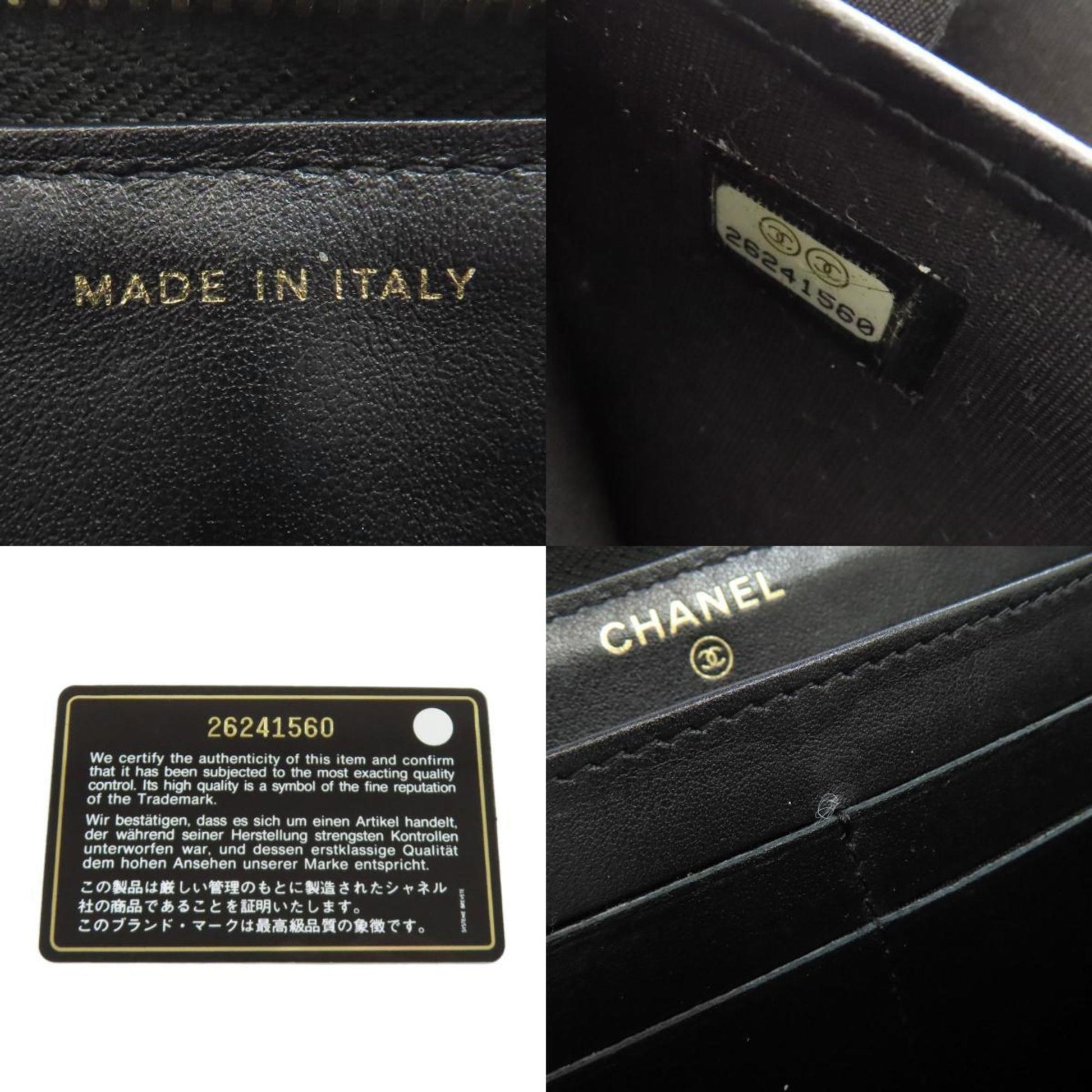 Chanel Camellia, Black, Leather, wallet