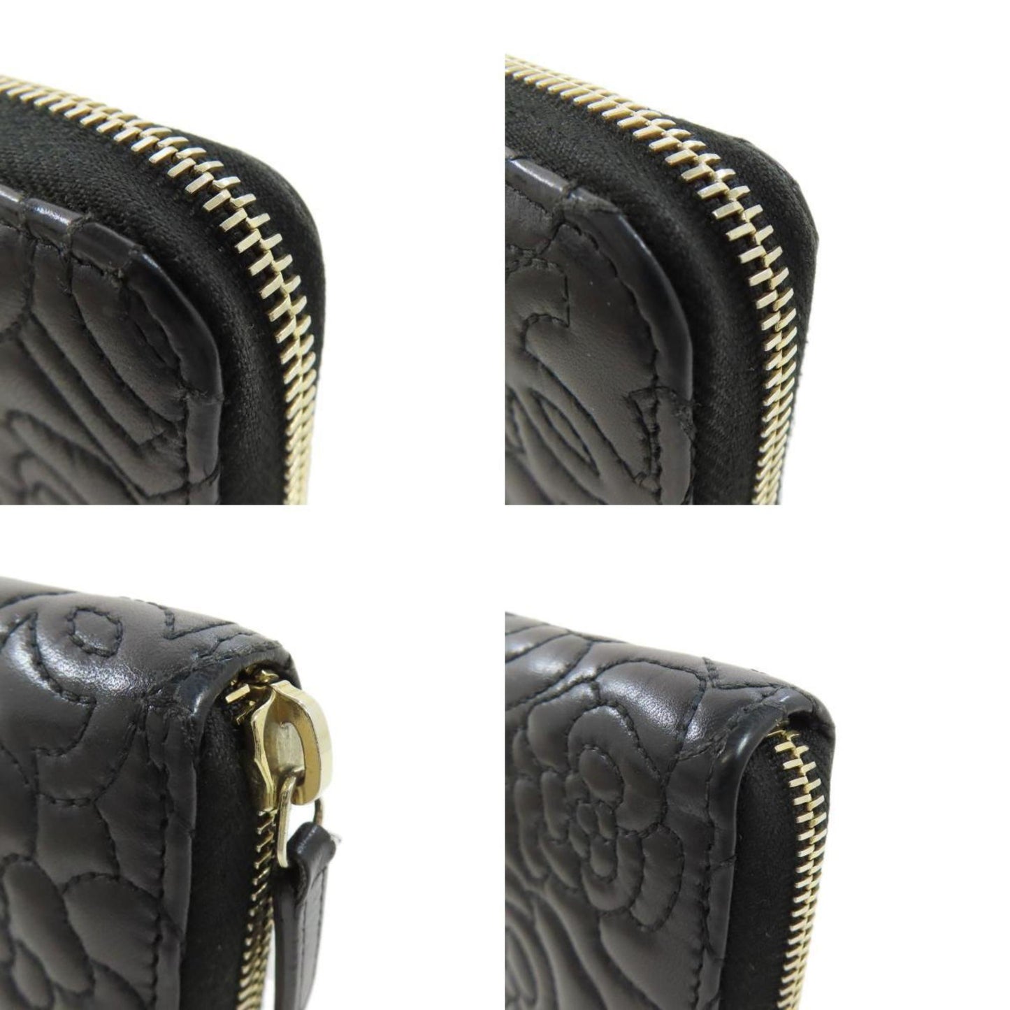 Chanel Camellia, Black, Leather, wallet