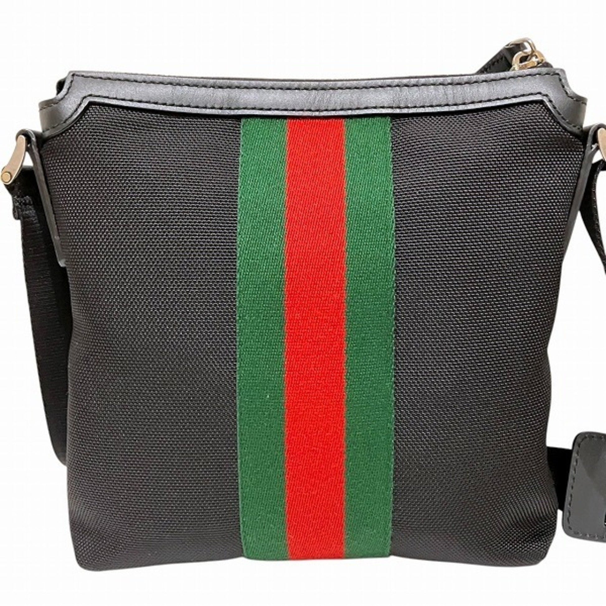Gucci Ophidia, Black, Canvas, shoulder