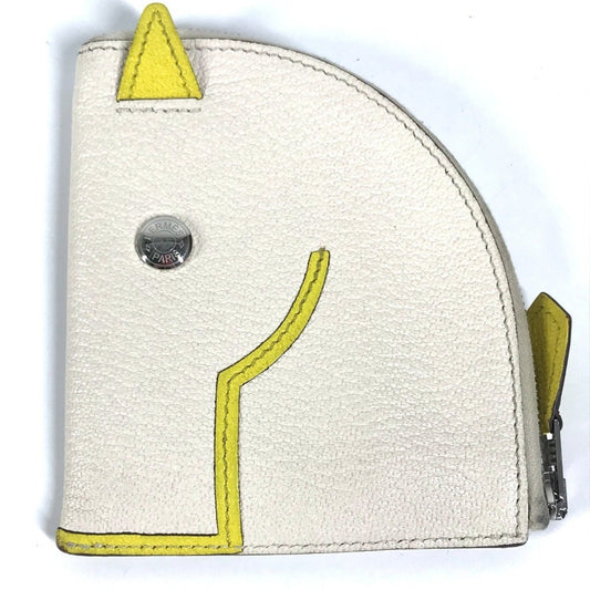 Hermès Paddock, White, Leather, wallet