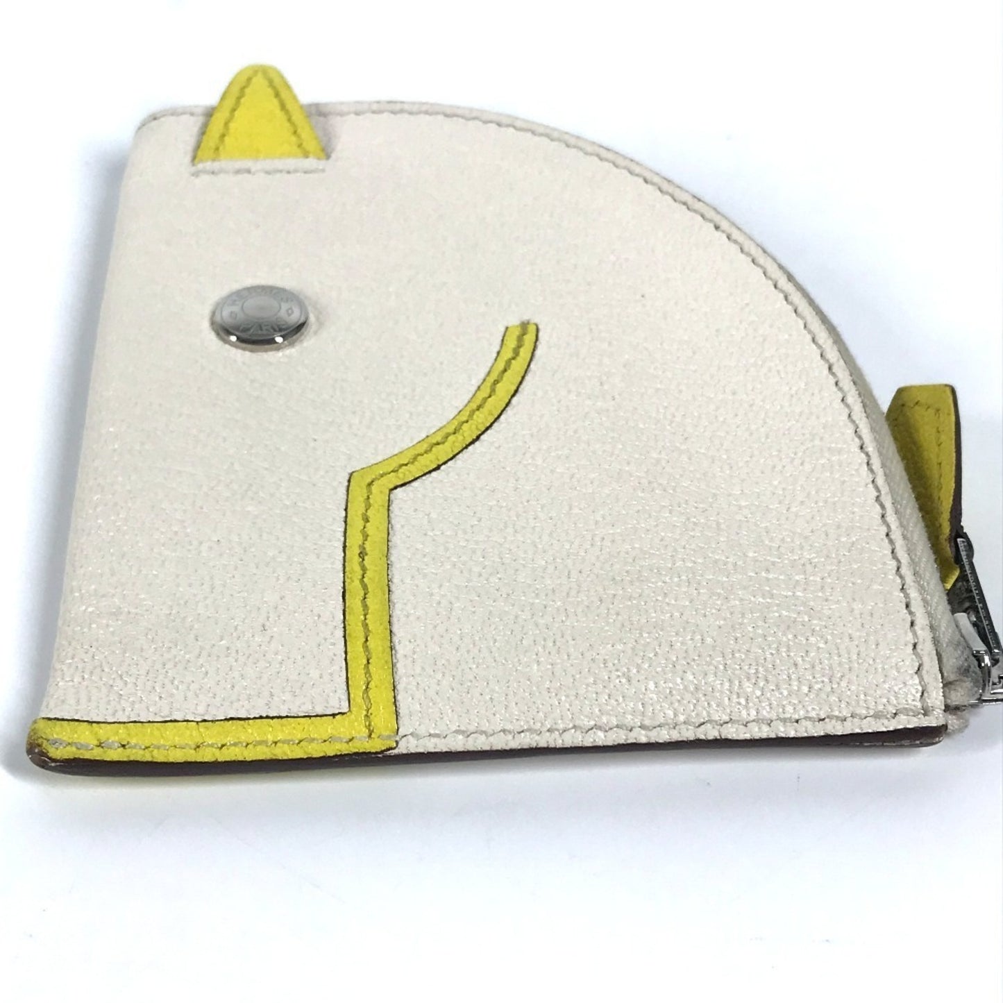 Hermès Paddock, White, Leather, wallet