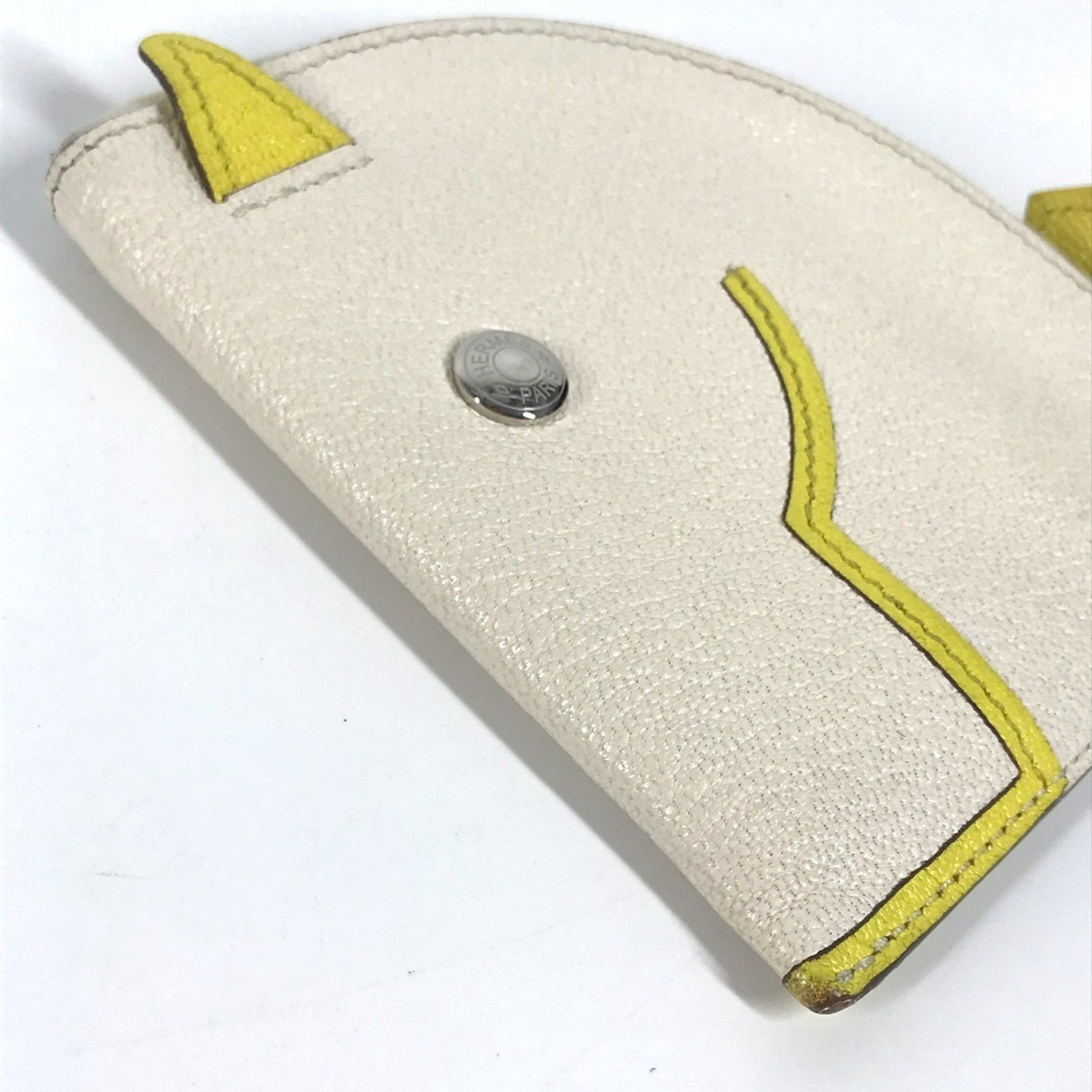 Hermès Paddock, White, Leather, wallet