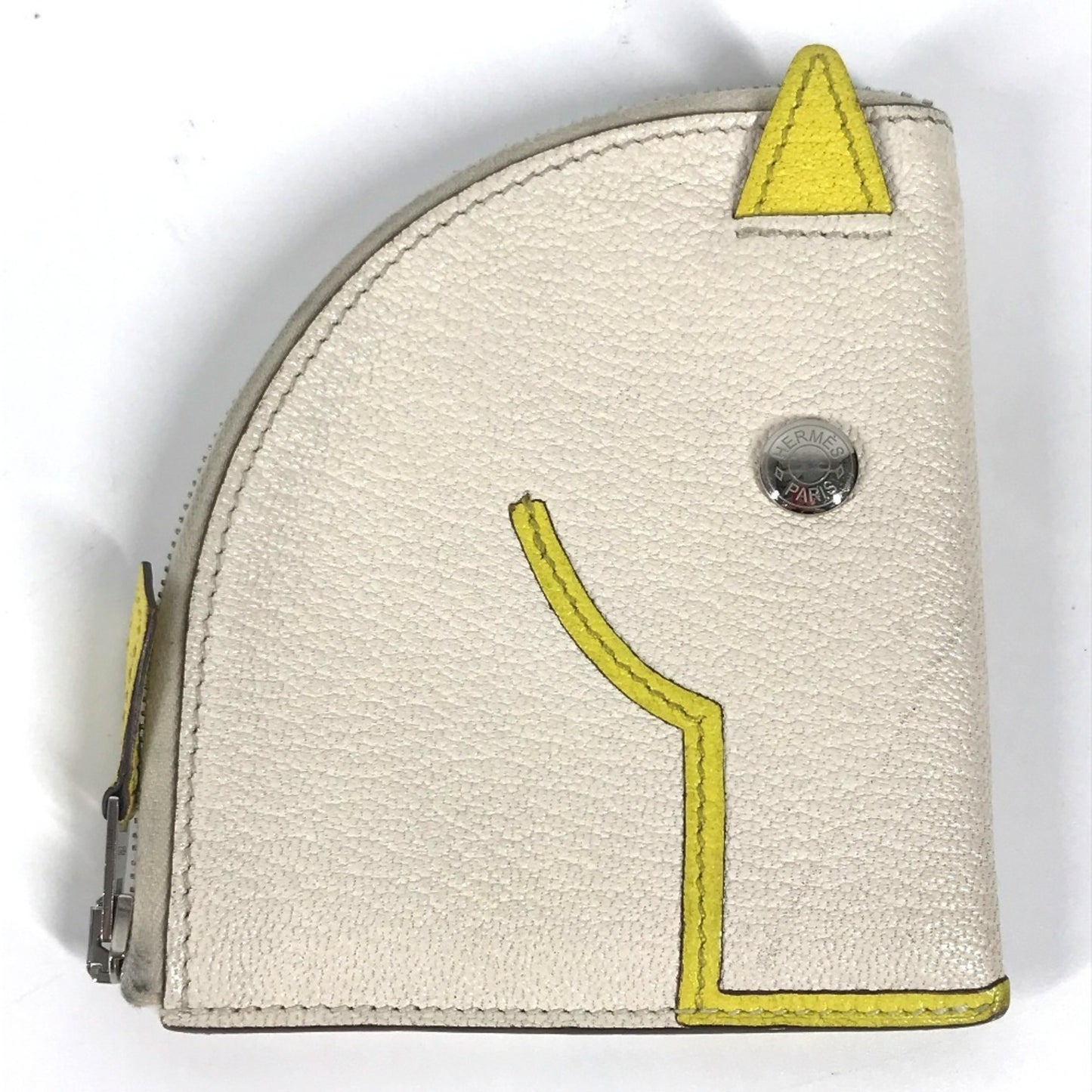 Hermès Paddock, White, Leather, wallet