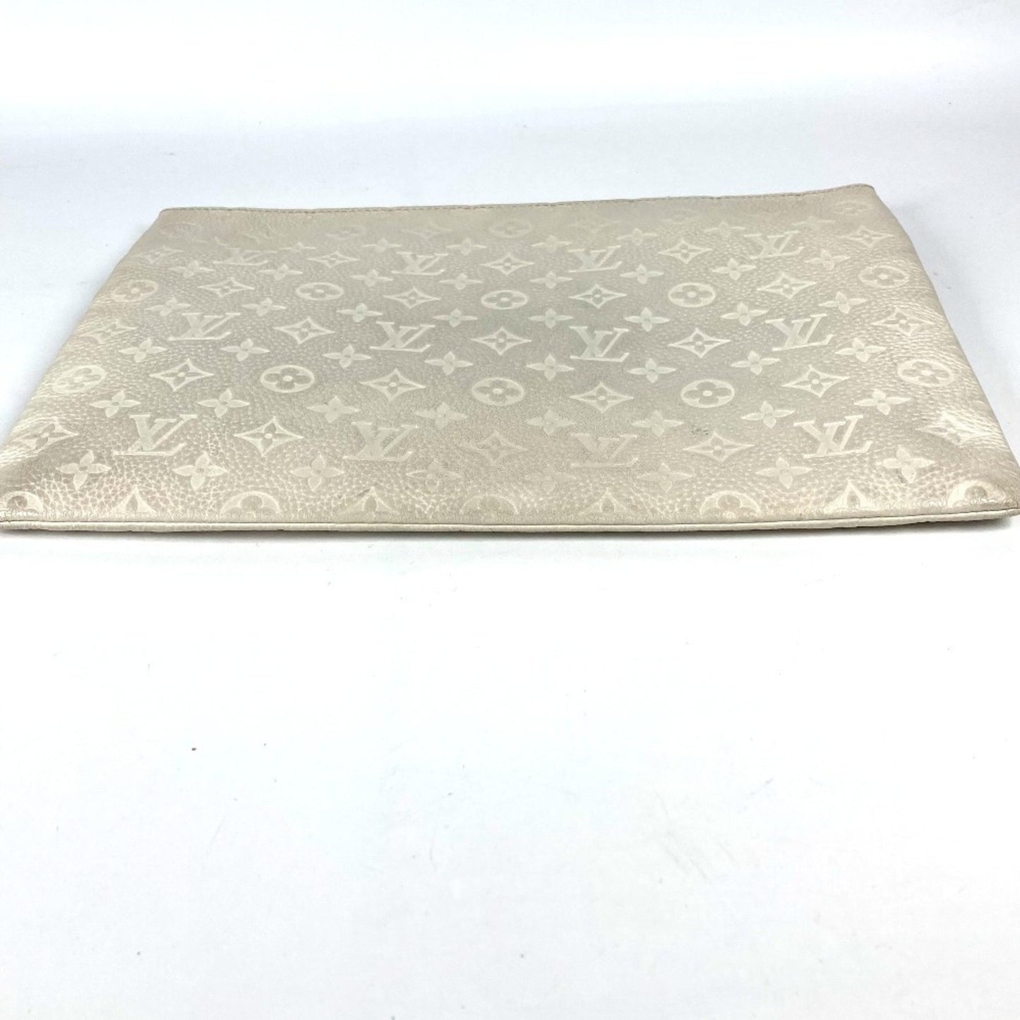 Louis Vuitton Pochette A4, White, Leather, clutch
