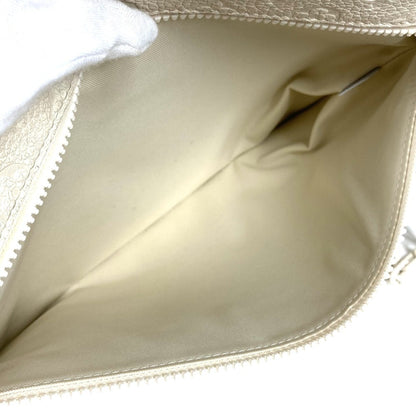 Louis Vuitton Pochette A4, White, Leather, clutch