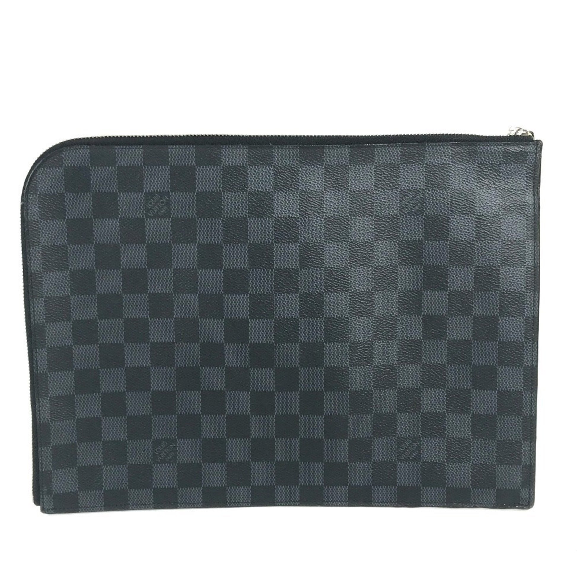 Louis Vuitton Pochette Jour Gm, Black, Canvas, clutch