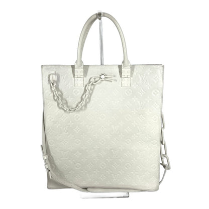 Louis Vuitton Plat, White, Leather, tote