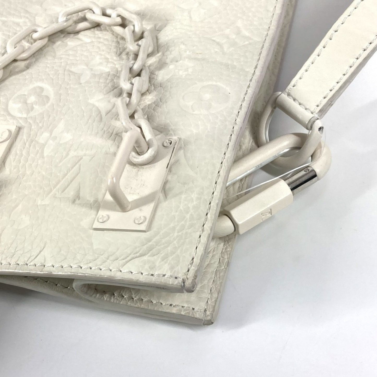 Louis Vuitton Plat, White, Leather, tote