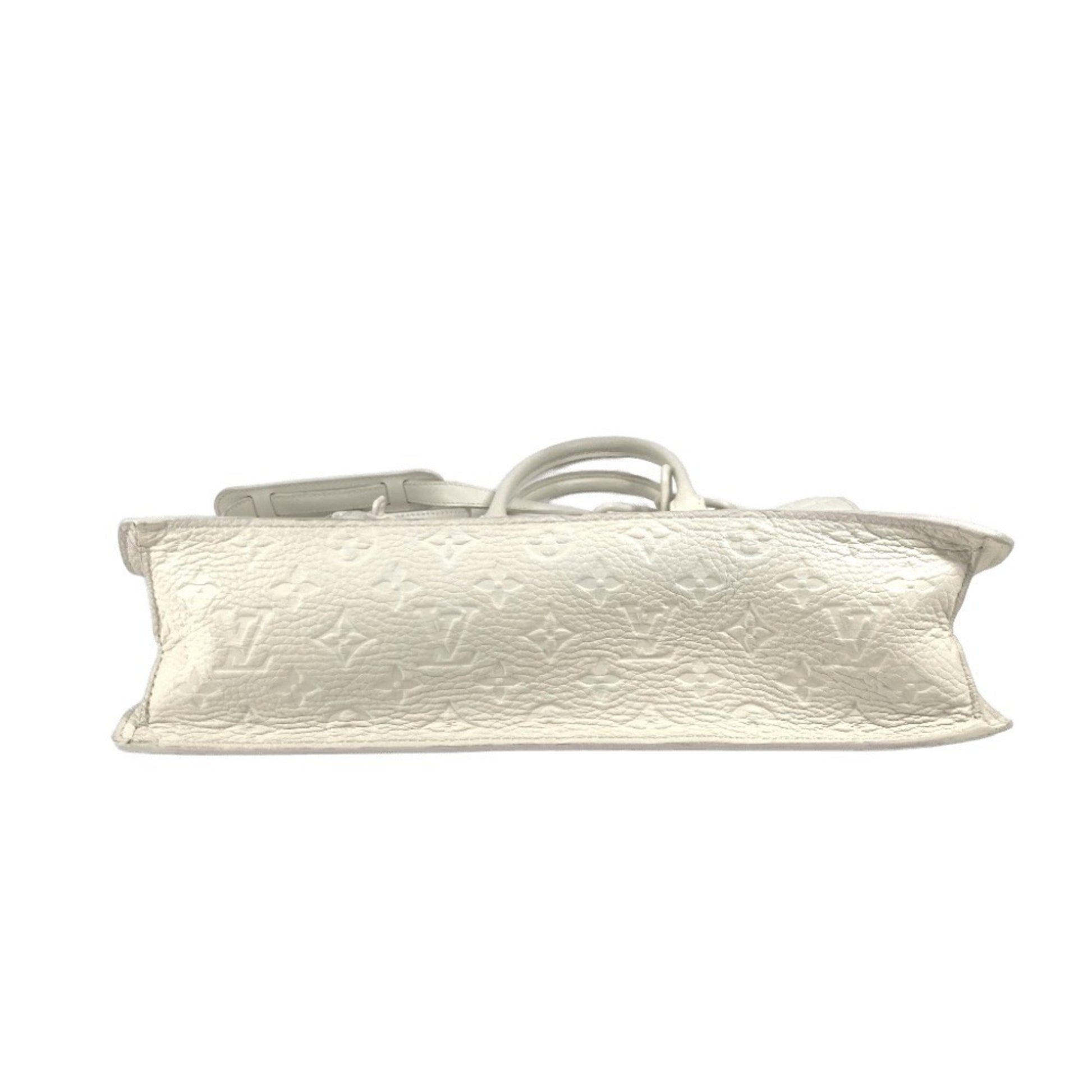 Louis Vuitton Plat, White, Leather, tote