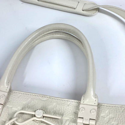 Louis Vuitton Plat, White, Leather, tote