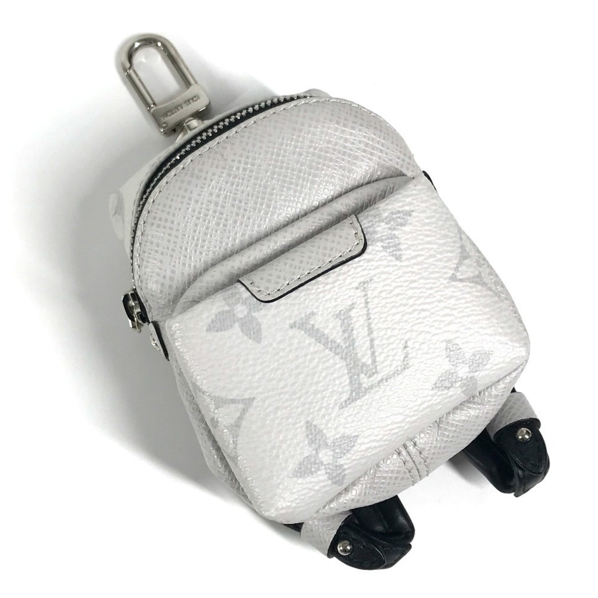 Louis Vuitton Pochette Clés, White, Canvas, wallet
