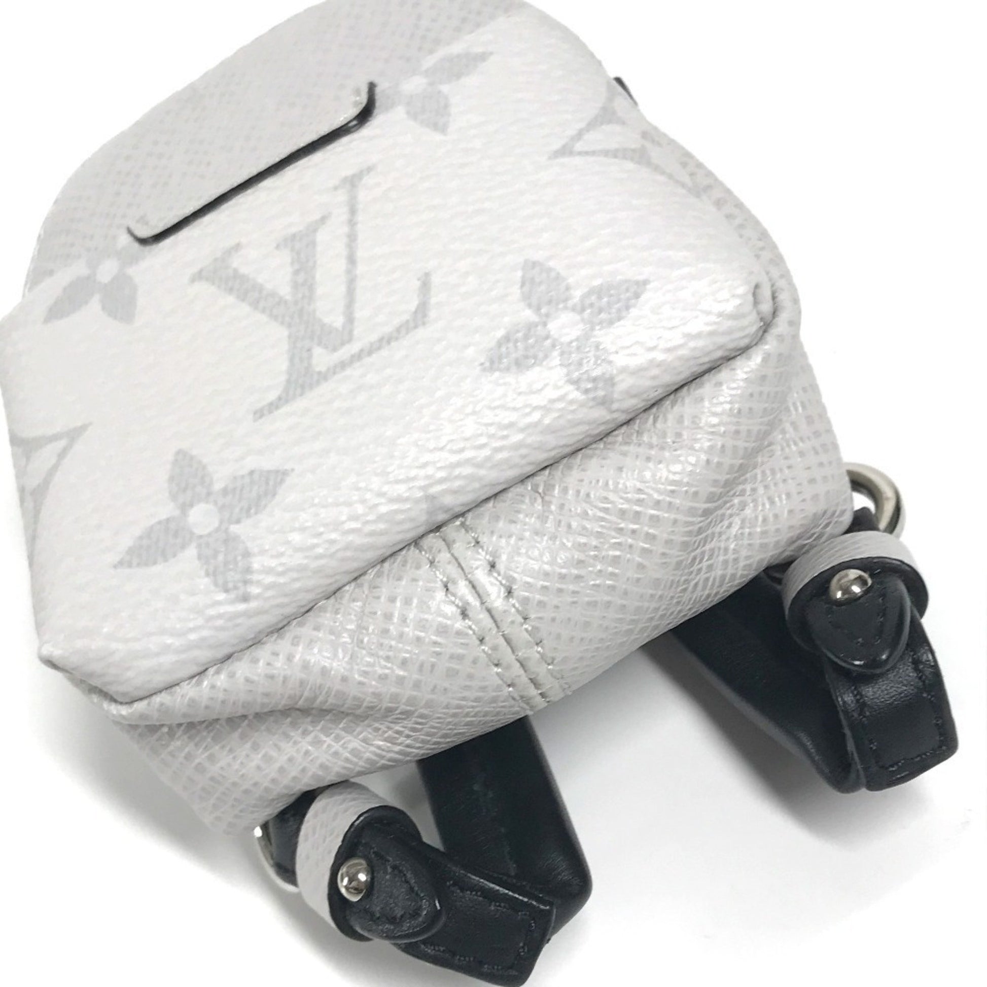 Louis Vuitton Pochette Clés, White, Canvas, wallet