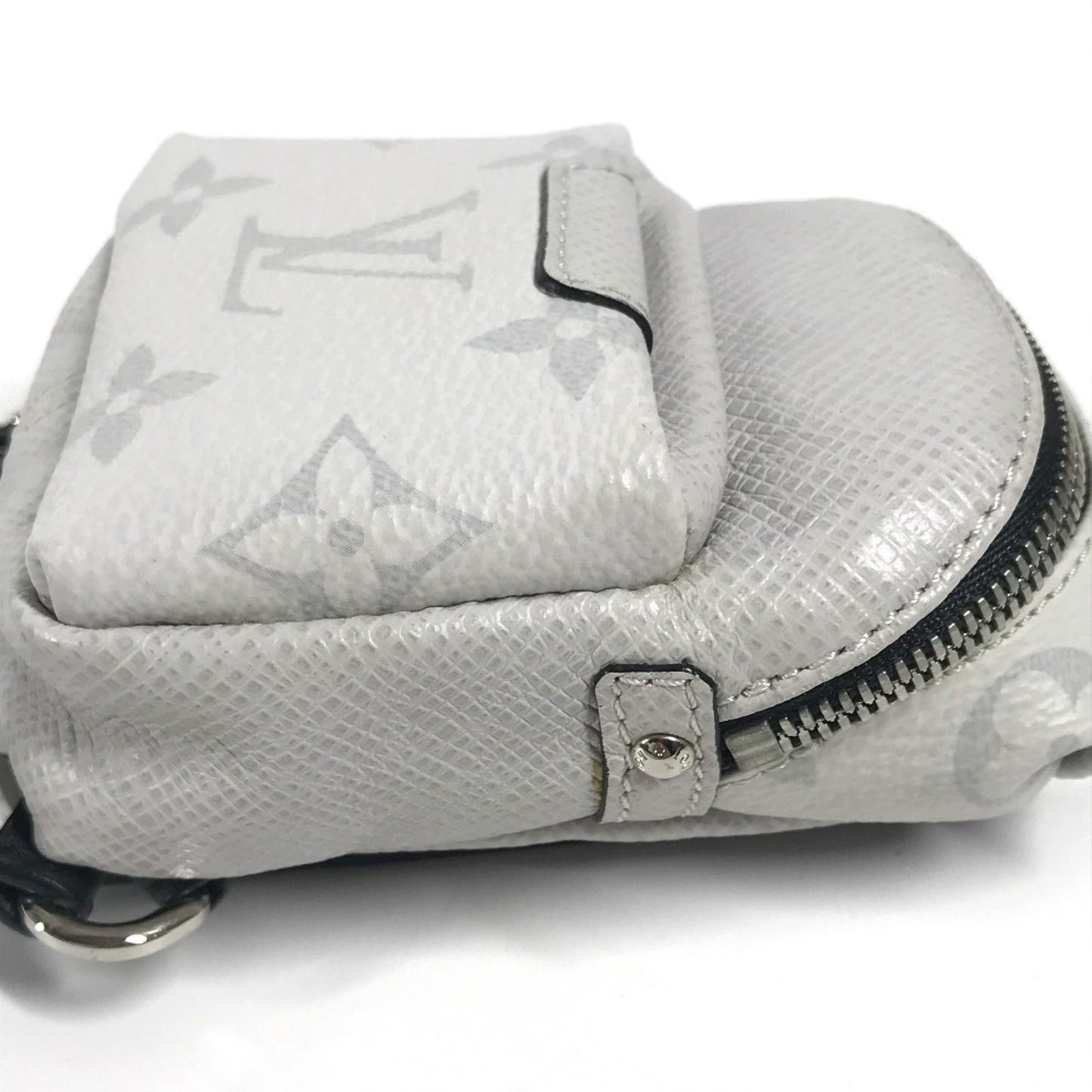 Louis Vuitton Pochette Clés, White, Canvas, wallet